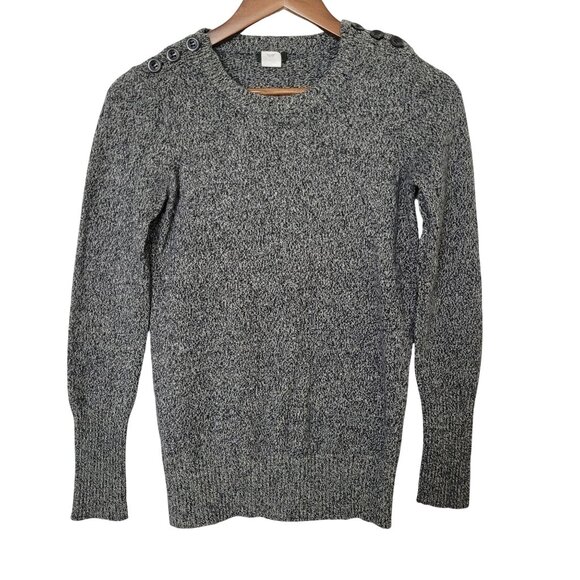 J.Crew Sweaters - J.Crew Marbled Alexie Sweater Womens Size S Merino Wool Button Shoulder Detail